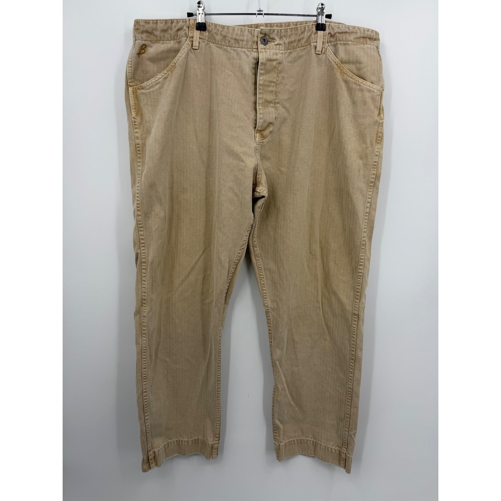Birdwell Herringbone Twill Pants Mens 42 Tan Beach Britches California‎ Made